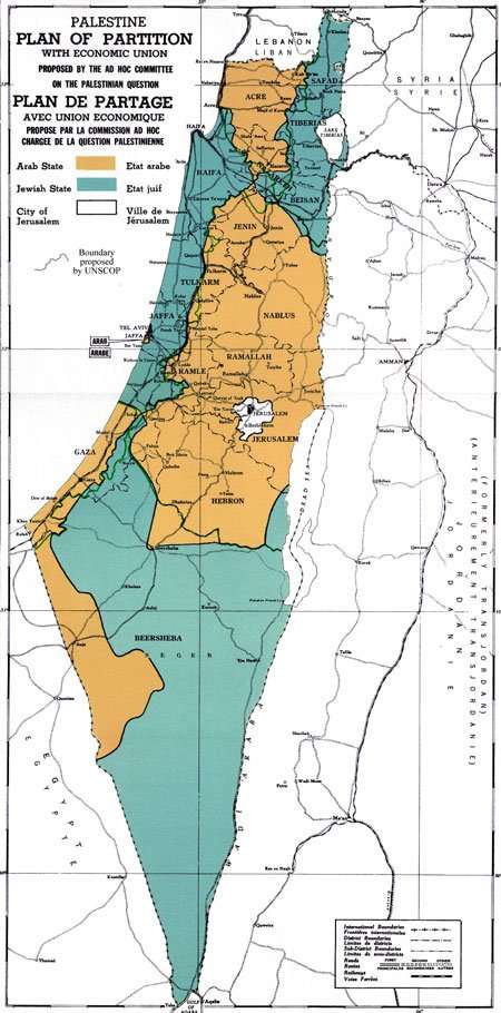 UN Map of Palestine Partition 1947