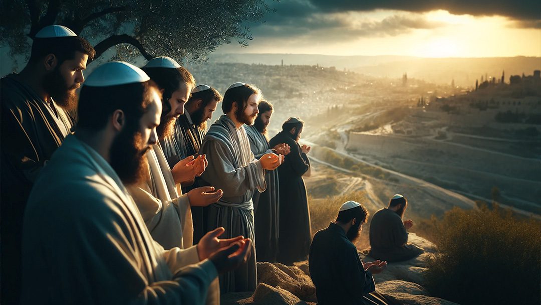 Group of Jews Praying in Israel