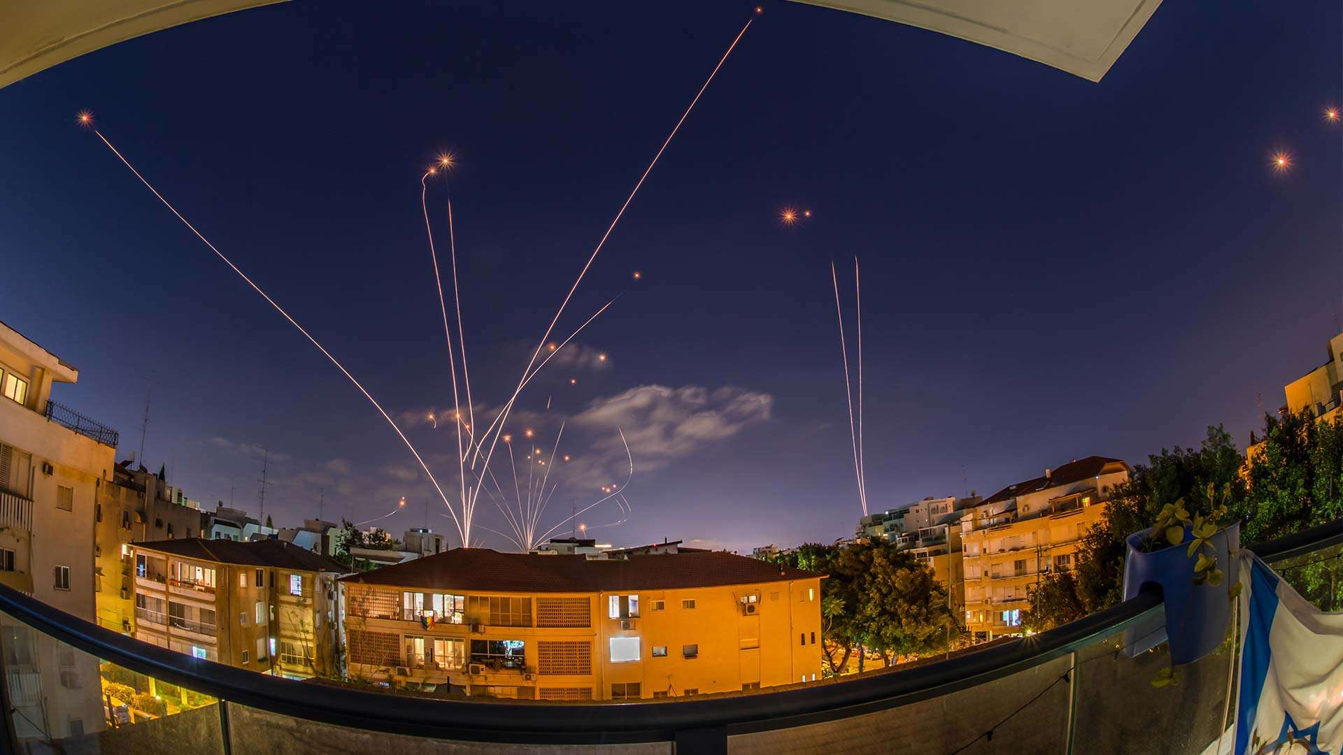 Iron Dome Rocket Interceptions of Hamas Rockets